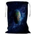 thumbnail image 1 of ABPHQTO Planet Earth Deep Space Europe Asia Middle East Storage Basket Laundry Bag with Drawstring 24x32 Inch, 1 of 3
