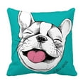 thumbnail image 1 of ABPHQTO Portrait Cheerful French Bulldog Laughing Pillow Case Pillow Cover Pillow Protector Two Sides For Couch Bed 16x16 Inch, 1 of 1