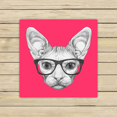 ABPHQTO Portrait Of Sphynx Cat With Glasses Towels,Beach Bath Pool Sprot Travel Hand Spa Towel 13x13 Inch