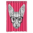 thumbnail image 1 of ABPHQTO Portrait Of Sphynx Cat With Glasses Waterproof Polyester Shower Curtain and Hooks For Home Decor 48x72 Inch, 1 of 1