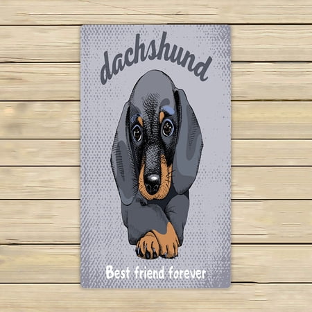 ABPHQTO Poster Portrait Dog Dachshund Towels,Beach Bath Pool Sprot Travel Hand Spa Towel 16x28 Inch