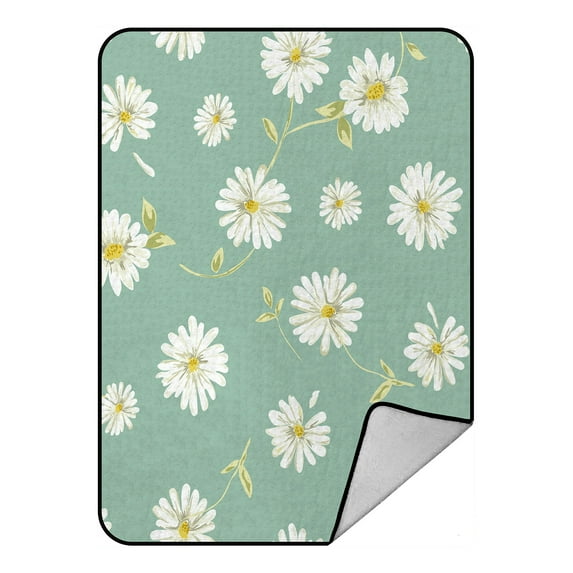 ABPHQTO Pretty Daisy Fleece Blanket Fleece Back Throw Blanket 58x80 Inch