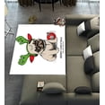 thumbnail image 1 of ABPHQTO Puppy Pug Christmas Toy Ball Area Rugs 6 x 8ft Floor Carpet Mat for Living Dinning Room Bedroom Kitchen Hallway Office Decor, 1 of 6