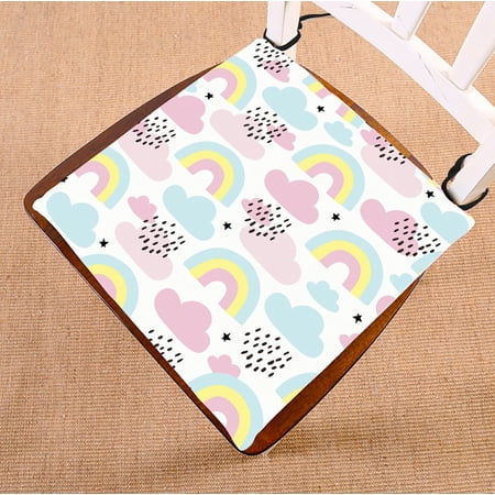 ABPHQTO Rainbows Clouds Pattern Chair Pad Seat Cushion Chair Cushion Floor Cushion Two Sides Printing 16x16 Inch