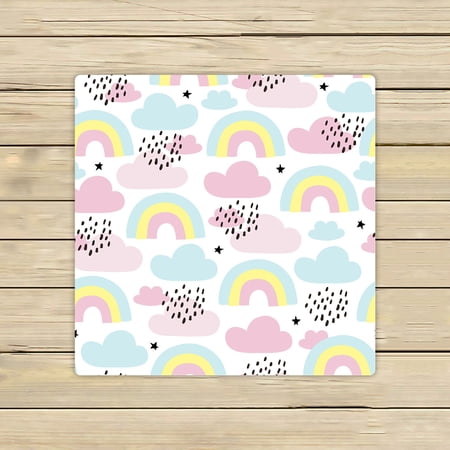 ABPHQTO Rainbows Clouds Pattern Towels Beach Bath Pool Sprot Travel Hand Spa Towel 13x13 Inch
