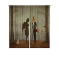 thumbnail image 1 of ABPHQTO Raven Fox Dark Forest Looking At Watch Japanese Noren Curtain Doorway Door Window Treatment Curtains Cotton Linen Curtain 85x90 cm, 1 of 1