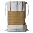 thumbnail image 1 of ABPHQTO Real Hanging Wood Board Sign On A White Storage Basket Laundry Bag with Drawstring 24x32 Inch, 1 of 3