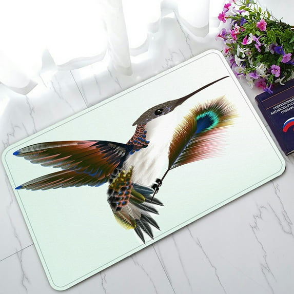 ABPHQTO Realistic Humming Bird Doormat Entrance Rug Area Rug Floor Mat Home Decor 30x18 Inch