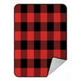 thumbnail image 1 of ABPHQTO Red And Black Tartan Plaid Checkered Pattern Fleece Blanket Fleece Back Throw Blanket 58x80 Inch, 1 of 1