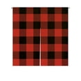 thumbnail image 1 of ABPHQTO Red And Black Tartan Plaid Checkered Pattern Japanese Noren Curtain Doorway Door Window Treatment Curtains Cotton Linen Curtain 85x90 cm, 1 of 1