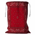 thumbnail image 1 of ABPHQTO Red Bandana Storage Basket Laundry Bag with Drawstring 24x32 Inch, 1 of 3