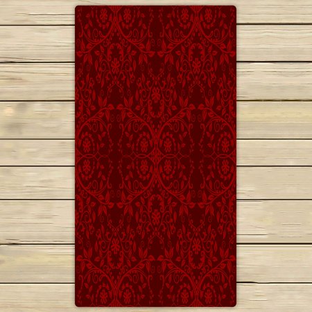 ABPHQTO Red Floral Towels,Beach Bath Pool Sprot Travel Hand Spa Towel 30x56 Inch