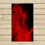 ABPHQTO Red Graphic Watercolor Grunge Towels Beach Bath Pool Sprot Travel Hand Spa Towel 16x28 Inch