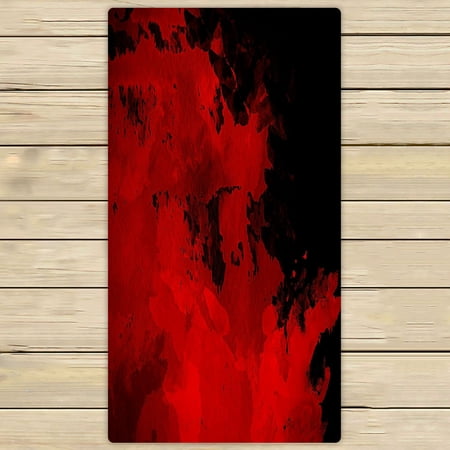 ABPHQTO Red Graphic Watercolor Grunge Towels Beach Bath Pool Sprot Travel Hand Spa Towel 30x56 Inch
