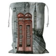 thumbnail image 1 of ABPHQTO Red Phone Booth On The Street In London Storage Basket Laundry Bag with Drawstring 24x32 Inch, 1 of 3
