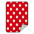 thumbnail image 1 of ABPHQTO Red Polka Dot Fleece Blanket Fleece Back Throw Blanket 58x80 Inch, 1 of 1