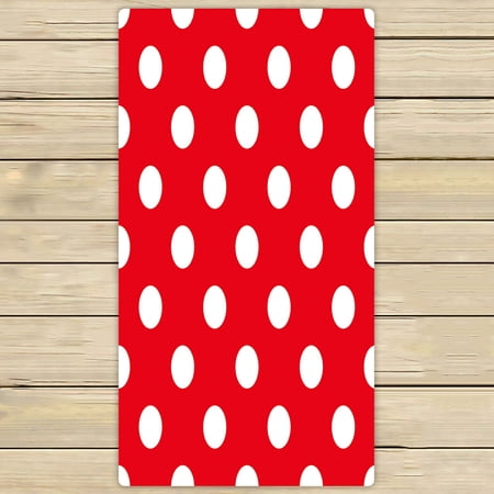 ABPHQTO Red Polka Dot Towels Beach Bath Pool Sprot Travel Hand Spa Towel 30x56 Inch