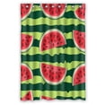 thumbnail image 1 of ABPHQTO Red Watermelon Slice On Striped Green Waterproof Polyester Shower Curtain and Hooks For Home Decor 48x72 Inch, 1 of 1