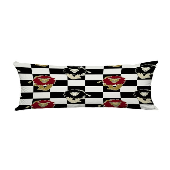 ABPHQTO Red White Lions Chessboard Tartan Body Pillow Covers Pillow Case Protector Pillowcase 20x60 Inch