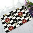 thumbnail image 1 of ABPHQTO Red White Lions Chessboard Tartan Doormat Entrance Rug Area Rug Floor Mat Home Decor 23.5x16.7 Inch, 1 of 1