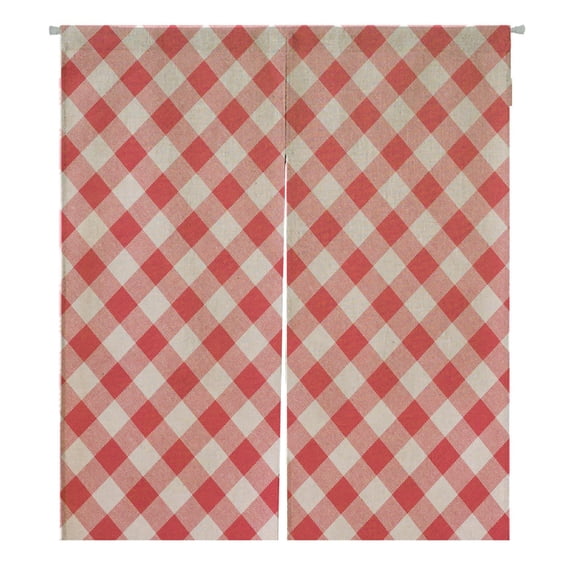 ABPHQTO Red White Tablecloth Japanese Noren Curtain Doorway Door Window Treatment Curtains Cotton Linen Curtain 105x120 cm