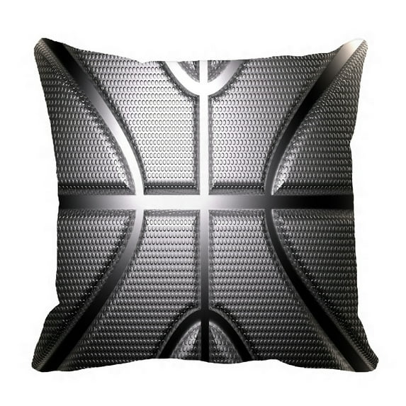 ABPHQTO Rendering Metallic Basketball Pillow Case Pillow Cover Pillow Protector Two Sides For Couch Bed 20x20 Inch