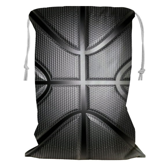 ABPHQTO Rendering Metallic Basketball Storage Basket Laundry Bag with Drawstring 18x24 Inch
