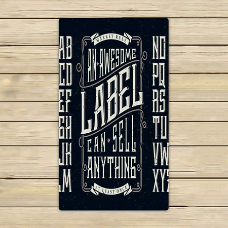 ABPHQTO Retro Font Set Ornament Frame Towels Beach Bath Pool Sprot Travel Hand Spa Towel 16x28 Inch