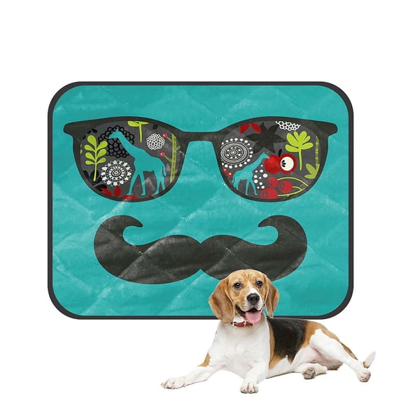 ABPHQTO Retro Sunglasses Eyeglasses Pet Dog Cat Bed Pee Pads Mat Cushion Potty Dogsblankets Crate Bed Kennel 20x24 inch