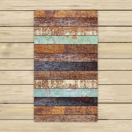 ABPHQTO Retro Wooden Panel Texture Towels,Beach Bath Pool Sprot Travel Hand Spa Towel 16x28 Inch