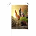 thumbnail image 1 of ABPHQTO Rooster Perched Farm Fence Post Sun Rises Home Outdoor Garden Flag House Banner Size 12x18 Inch, 1 of 1