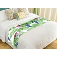 thumbnail image 1 of ABPHQTO Rosella Parrot Tropical Leaves Exotic Flowers Bed Runner Bedding Scarf Bed Decoration 20x95 inch, 1 of 1