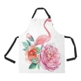 thumbnail image 1 of ABPHQTO Roses Flowers Flamingo Apron Home Kitchen Apron with Pockets, 1 of 1