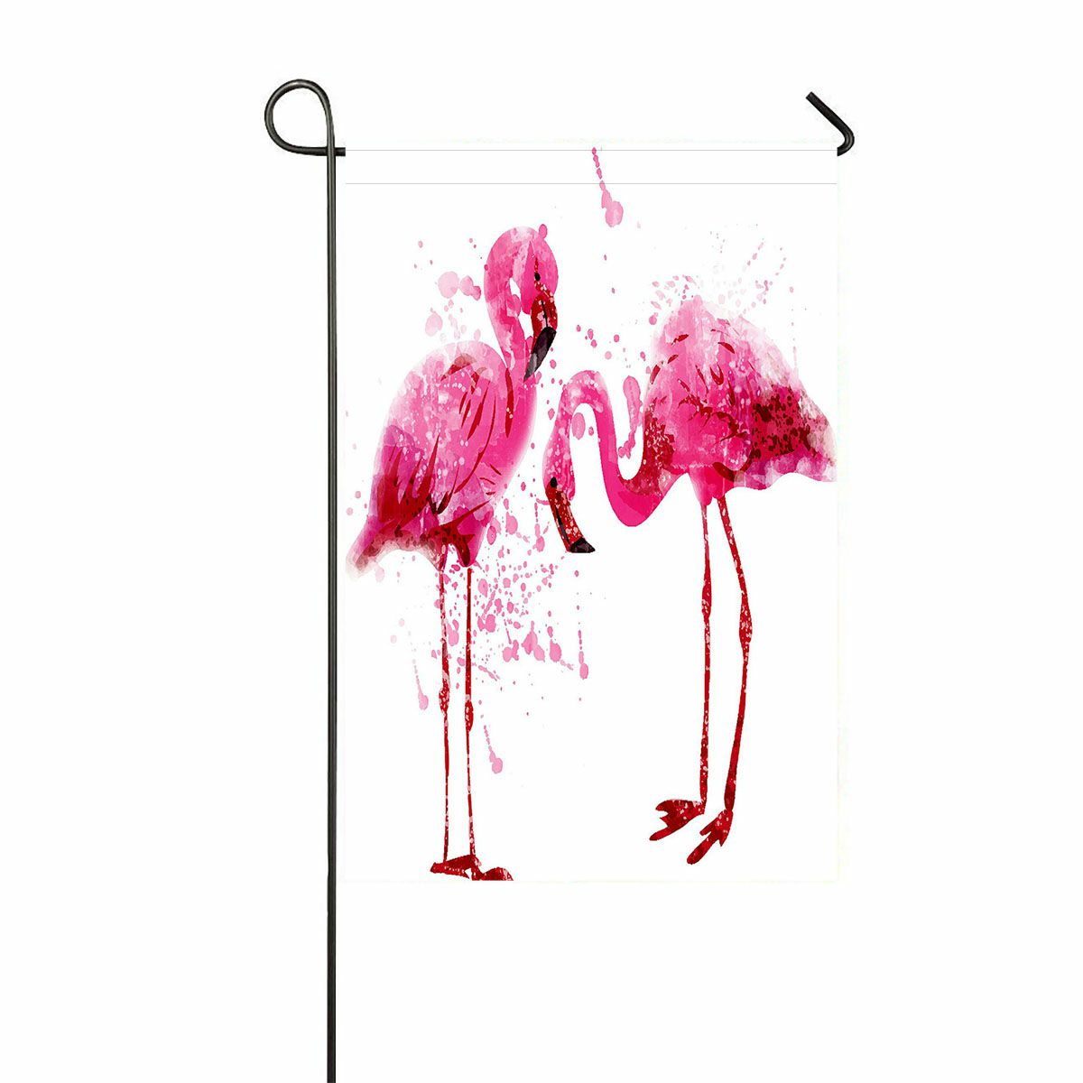 ABPHQTO Roses Flowers Flamingo Home Outdoor Garden Flag House Banner Size 12x18 Inch - image 1 of 1