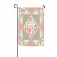 thumbnail image 1 of ABPHQTO Roses Leaves Laces Floral Checkered Home Outdoor Garden Flag House Banner Size 12x18 Inch, 1 of 1