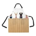 thumbnail image 1 of ABPHQTO Row Dogs Ongue Wood White Apron Home Kitchen Apron with Pockets, 1 of 1