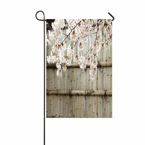 ABPHQTO Sakura Japanese Cherry Blossoms Home Outdoor Garden Flag House Banner Size 12x18 Inch
