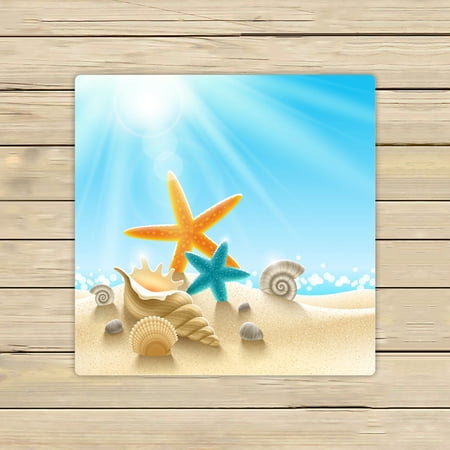 ABPHQTO Sea Inhabitants On A Beach Sand Towels Beach Bath Pool Sprot Travel Hand Spa Towel 13x13 Inch