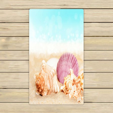 ABPHQTO Sea Shells Sand Ocean Summer Beach Towels Beach Bath Pool Sprot Travel Hand Spa Towel 16x28 Inch
