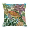 thumbnail image 1 of ABPHQTO Sea Turtles Seastar Seashells Beach Palm Trees Marine Pillow Case Pillow Cover Pillow Protector Two Sides For Couch Bed 16x16 Inch, 1 of 1