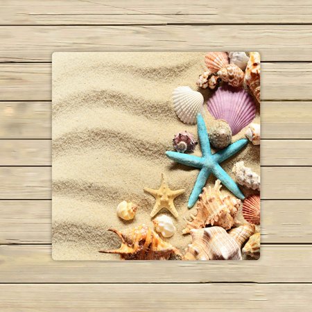 ABPHQTO Seashells Summer Sandy Beach Towels Beach Bath Pool Sprot Travel Hand Spa Towel 13x13 Inch