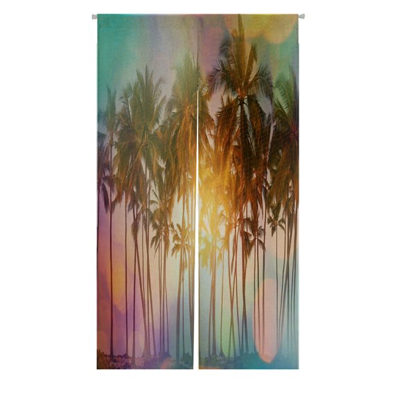 ABPHQTO Serenity Tropical Beach Instagram Filter Japanese Noren Curtain Doorway Door Window Treatment Curtains Cotton Linen Curtain 85x150 cm