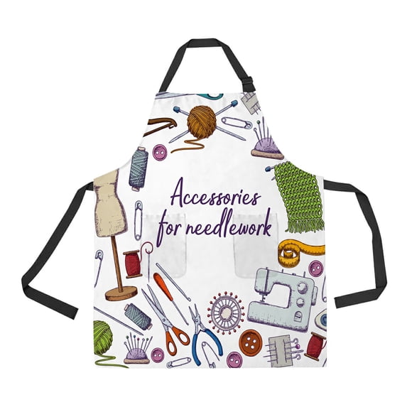 ABPHQTO Set Of Tools Needlework Sewing Handmade Equipment Apron Home Kitchen Apron with Pockets