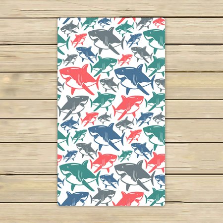 ABPHQTO Shark Towels,Beach Bath Pool Sprot Travel Hand Spa Towel 16x28 Inch