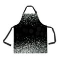 thumbnail image 1 of ABPHQTO Shiny Silver Glitter Black Apron Home Kitchen Apron with Pockets, 1 of 2