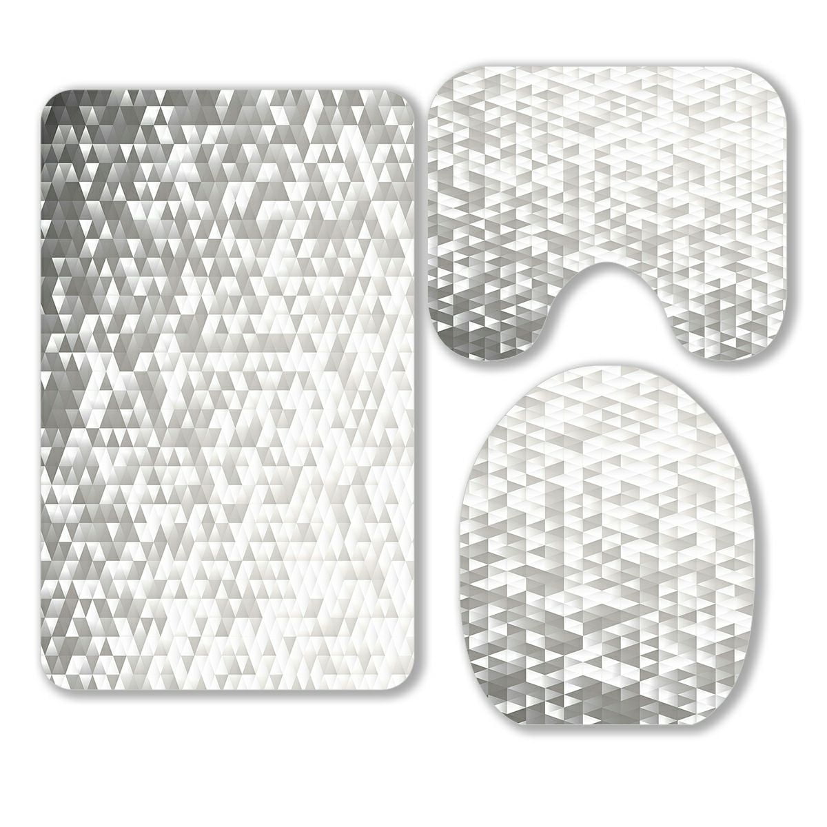 ABPHQTO Silver Gray Blinking Glitter Glittering Sequins Mosaic 3 Piece