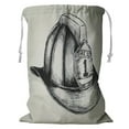 thumbnail image 1 of ABPHQTO Sketch Of A Firefighter Helmet Storage Basket Laundry Bag with Drawstring 24x32 Inch, 1 of 3