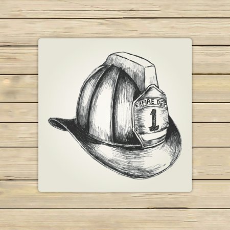 ABPHQTO Sketch Of A Firefighter Helmet Towels Beach Bath Pool Sprot Travel Hand Spa Towel 13x13 Inch