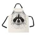 thumbnail image 1 of ABPHQTO Sketch Raccoon Face Engraving Apron Home Kitchen Apron with Pockets, 1 of 1