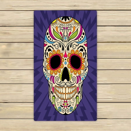 ABPHQTO Skull Towels Beach Bath Pool Sprot Travel Hand Spa Towel 16x28 Inch